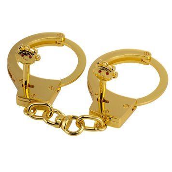 Наручники LOCKINK Pretty-sub Handcuffs, золотистые, металлические, можно открыть без ключа фото и описание