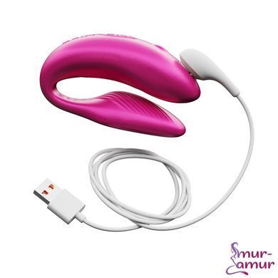 Смарт-вибратор для пар We-Vibe Chorus Cosmic Pink, сенсорное управление вибрациями сжатием пульта фото и описание