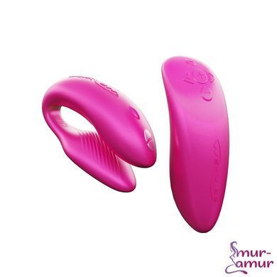 Смарт-вибратор для пар We-Vibe Chorus Cosmic Pink, сенсорное управление вибрациями сжатием пульта фото и описание