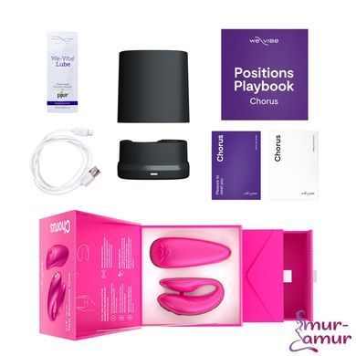 Смарт-вибратор для пар We-Vibe Chorus Cosmic Pink, сенсорное управление вибрациями сжатием пульта фото и описание
