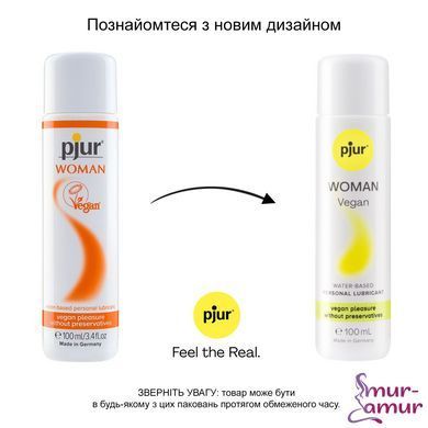 Лубрикант на водной основе pjur Woman Vegan 100 мл, чистый веганский состав, без консервантов фото и описание
