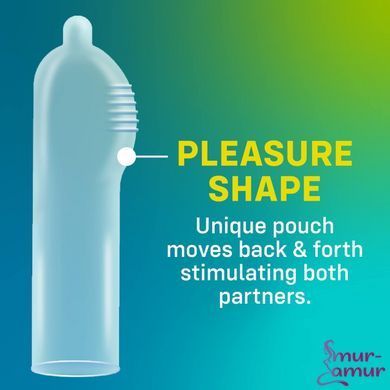 Презерватив ONE Pleasure Plus, 1 шт, з ребристою ділянкою на кінці, зі змазкою
