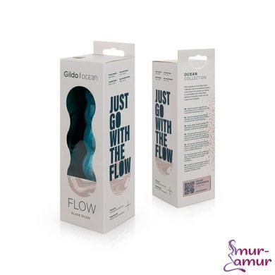 Стеклянный дилдо Gildo Ocean Flow, крупные бусины, силиконовое основание фото и описание