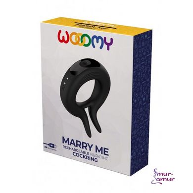 Эрекционное виброкольцо Wooomy Marry Me, перезаряжаемое, 10 режимов вибрации, диаметр 4 см фото и описание