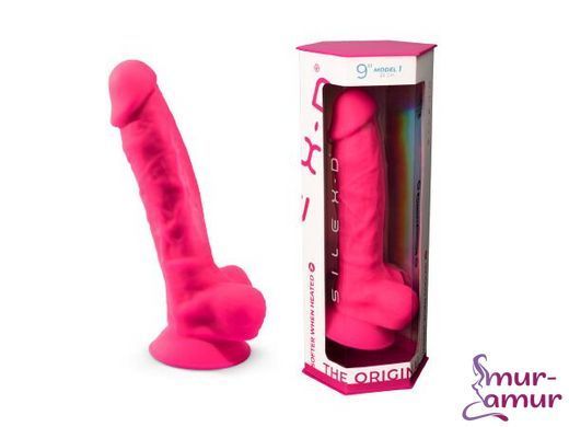 Фаллоимитатор SilexD Tomas Pink (MODEL 1 size 9in), двухслойный, силикон+Silexpan, диаметр 4,9см