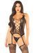 Комплект кружевной Leg Avenue Cami Garter, One Size, Black, корсет с чулками и стрингами фото