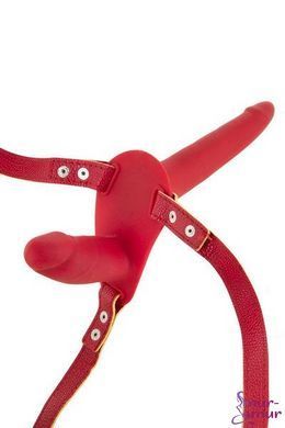 Двойной страпон Fetish Tentation Strap-On with Double Dildo Red фото и описание