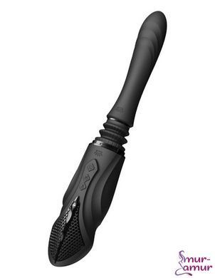 Компактная смарт секс-машина Zalo &ndash; Sesh Obsidian Black, 2 насадки, пульт ДУ, кристалл Swarovski