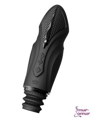 Компактная смарт секс-машина Zalo &ndash; Sesh Obsidian Black, 2 насадки, пульт ДУ, кристалл Swarovski