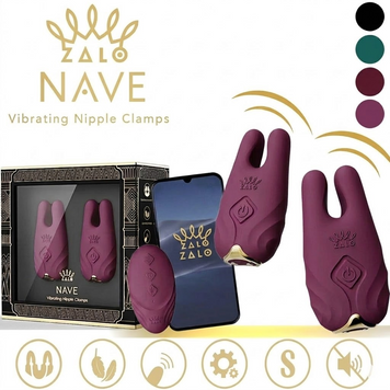 Смарт-вібратор для грудей Zalo - Nave Velvet Purple, пульт ДК, робота через додаток