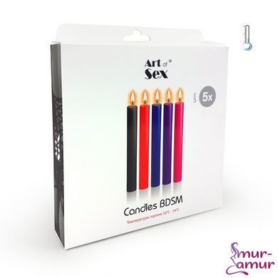 Набор восковых свечей Art of Sex Thin 16 см (5 шт), низкотемпературные, тонкие фото и описание