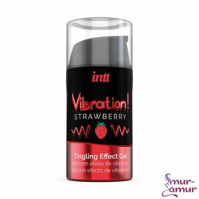 Жидкий вибратор Intt Vibration Strawberry (15 мл), густой гель, очень вкусный, действует до 30 минут фото и описание