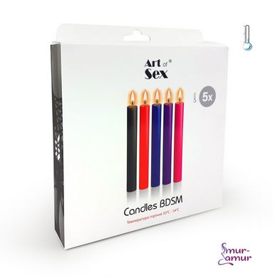 Набор восковых свечей Art of Sex Thin 10 см (5 шт), низкотемпературные, тонкие фото и описание