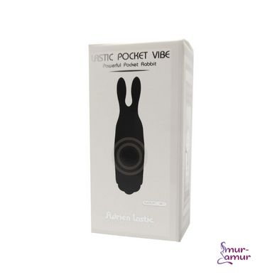 Вибропуля Adrien Lastic Pocket Vibe Rabbit Black со стимулирующими ушками фото и описание