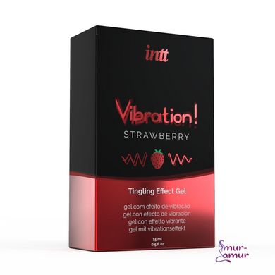Рідкий вібратор Intt Vibration Strawberry (15 мл), густий гель, дуже смачний, діє до 30 хвилин фото і опис