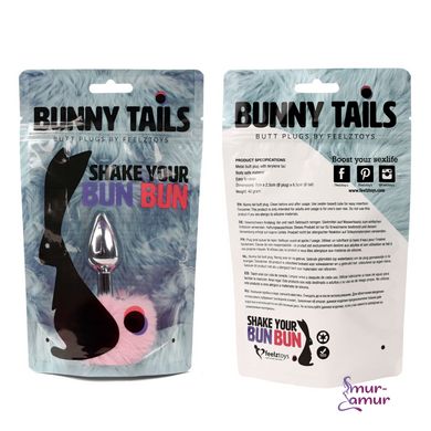 Анальная пробка FeelzToys - Bunny Tails Butt Plug Pink фото и описание