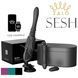 Компактная смарт секс-машина Zalo &ndash; Sesh Obsidian Black, 2 насадки, пульт ДУ, кристалл Swarovski