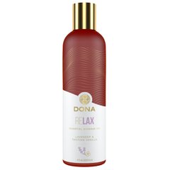 Натуральное массажное масло DONA Relax - Lavender&Tahitian Vanilla 120 мл фото и описание