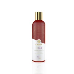 Натуральна масажна олія DONA Relax – Lavender & Tahitian Vanilla (120 мл) з ефірними оліями фото і опис