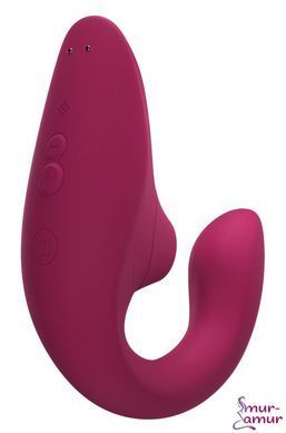 Вагінально-кліторальний стимулятор Womanizer Blend Vibrant Pink, вібрація + вакуум, 2 мотори фото і опис
