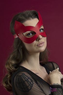 Маска кошечки Feral Feelings - Kitten Mask, натуральная кожа, красная фото и описание