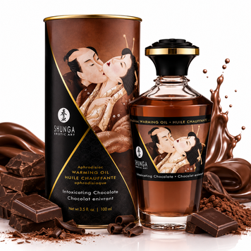 Разогревающее масло Shunga Aphrodisiac Warming Oil &ndash; Intoxicating Chocolate (100 мл) без сахара