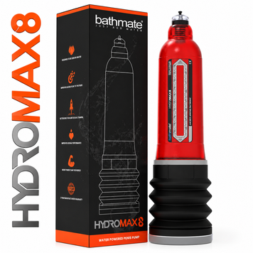 Гідропомпа Bathmate Hydromax 8 Red, для члена довжиною від 15 до 20 см, діаметр до 5,5 см