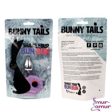 Анальная пробка FeelzToys - Bunny Tails Butt Plug Purple