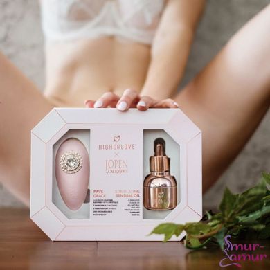 Подарунковий набір HighOnLove & JOPEN: Objects of Desire (краплі для клітора і вібратор з кристалами)