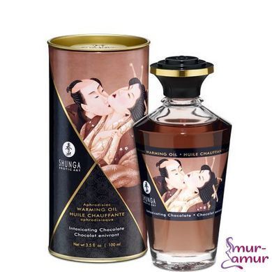 Разогревающее масло Shunga Aphrodisiac Warming Oil &ndash; Intoxicating Chocolate (100 мл) без сахара