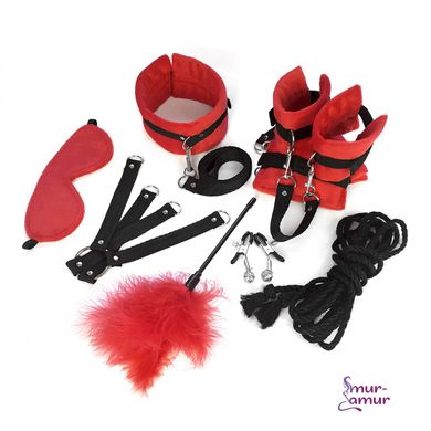Набір БДСМ Art of Sex - Soft Touch BDSM Set, 9 предметів, Червоний фото і опис