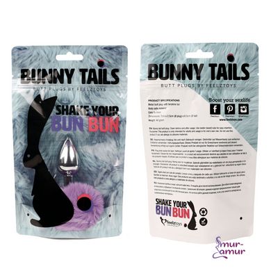 Анальна пробка FeelzToys - Bunny Tails Butt Plug Purple фото і опис