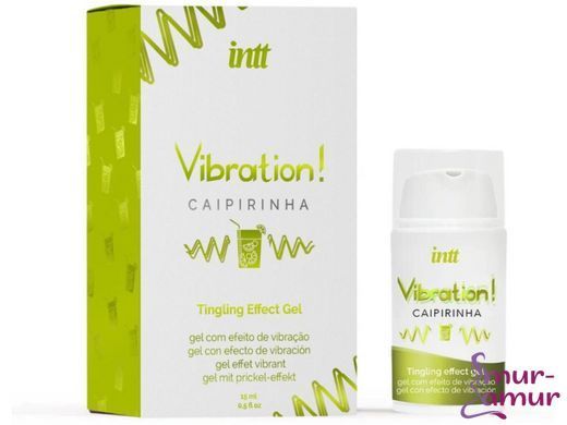 Жидкий вибратор Intt Vibration Caipirinha (15 мл), густой гель, очень вкусный, действует до 30 мин фото и описание
