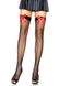 Leg Avenue Fishnet Thigh Highs With Bow OS Black & Red фото