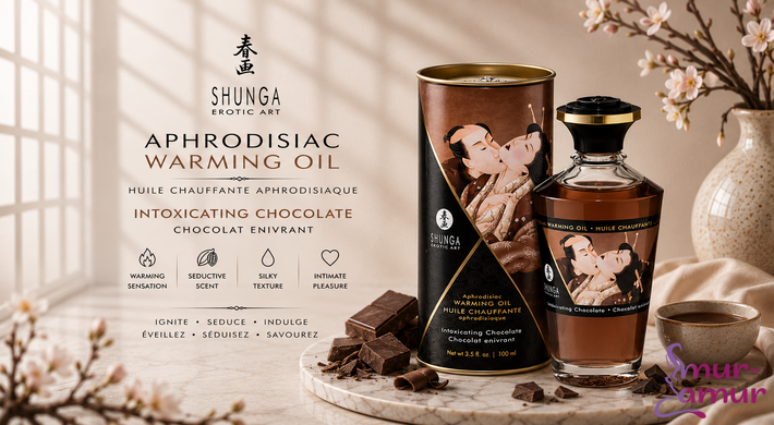 Разогревающее масло Shunga Aphrodisiac Warming Oil &ndash; Intoxicating Chocolate (100 мл) без сахара
