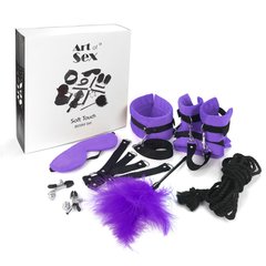 Набір БДСМ Art of Sex - Soft Touch BDSM Set, 9 предметів, Фіолетовий фото і опис