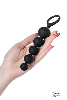 Набір анальних намистин Satisfyer Beads Black, силікон, макс. діаметр 3,3 см та 3,5 см фото і опис