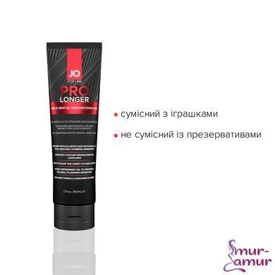 Пролонгер гель JO Prolonger Gel (60 мл) з олією перцевої м&rsquo;яти, гвоздикового перцю та пачулів фото і опис