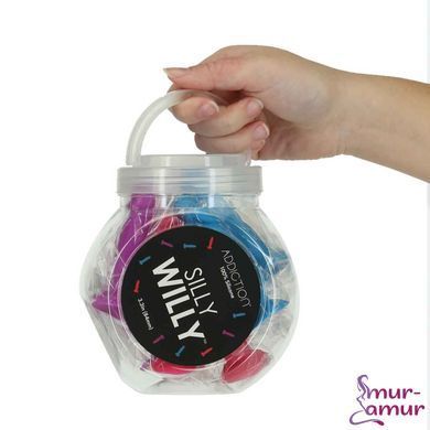 Набір фалоімітаторів ADDICTION Silly Willy 3.3&rdquo; Silicone Dildo, 3 кольори, 12 шт