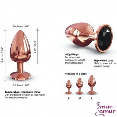 Металева анальна пробка із прикрасою у вигляді кристалу Dorcel - Diamond Plug L