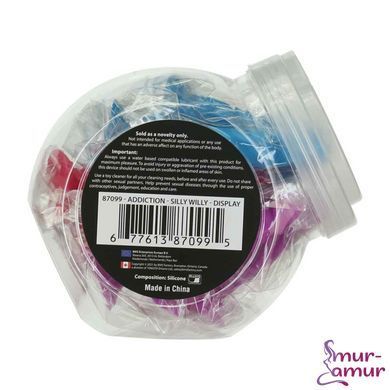 Набір фалоімітаторів ADDICTION Silly Willy 3.3&rdquo; Silicone Dildo, 3 кольори, 12 шт