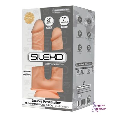 Фаллоимитатор двойной SilexD Double Gusto Flesh (Model 1 size 8" & 7"), двухслойный, силикон + Silex фото и описание