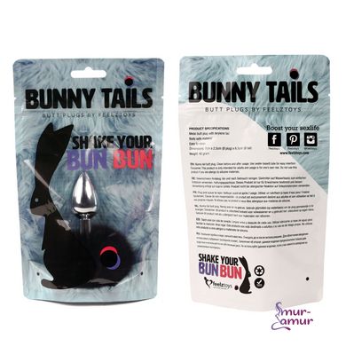 Анальна пробка FeelzToys - Bunny Tails Butt Plug Black фото і опис