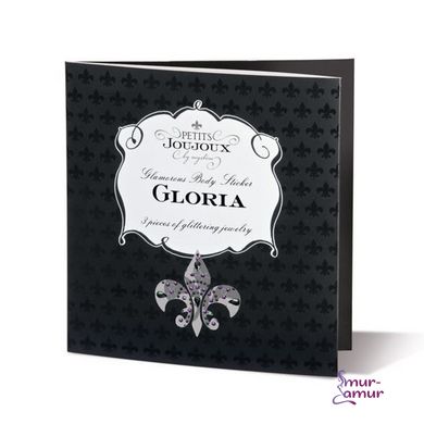 Пестіс з кристалів Petits Joujoux Gloria set of 3 - Black/Pink, прикраса на груди та вульву фото і опис