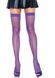 Неоновые чулки-сетка Leg Avenue Nylon Fishnet Thigh Highs Neon Purple, one size фото