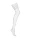 Чулки под пояс с широким кружевом Obsessive 810-STO-2 stockings S/M, белые фото