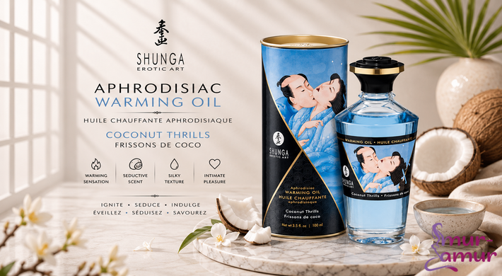 Розігрівальна олія Shunga Aphrodisiac Warming Oil &ndash; Coconut Thrills (100 мл) без цукру, смачна