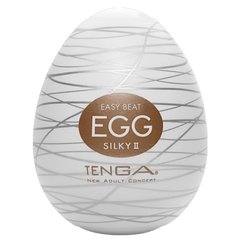 Мастурбатор-яйце Tenga Egg Silky II з рельєфом у вигляді павутини фото і опис