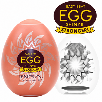 Мастурбатор-яйце Tenga Egg Shiny II, щільний TPE, пробник лубриканту 5 мл фото і опис