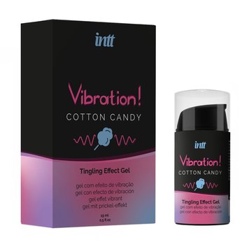 Жидкий вибратор Intt Vibration Cotton Candy (15 мл), густой гель, очень вкусный, действует до 30 мин фото и описание